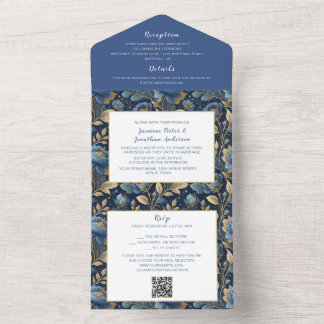 Pink Magnolia Blossom  All In One Invitation
