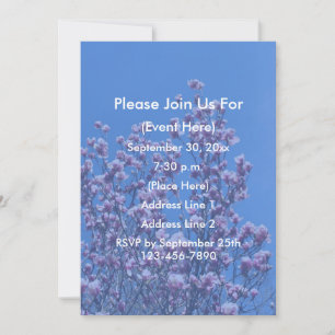 Pink Magnolia Blossoms Blue Sky Floral  Invitation