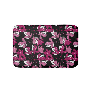 Pink magnolia botanical Print Bath Mat