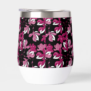 Pink magnolia botanical Print Thermal Wine Tumbler