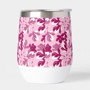 Pink magnolia botanical Print Thermal Wine Tumbler