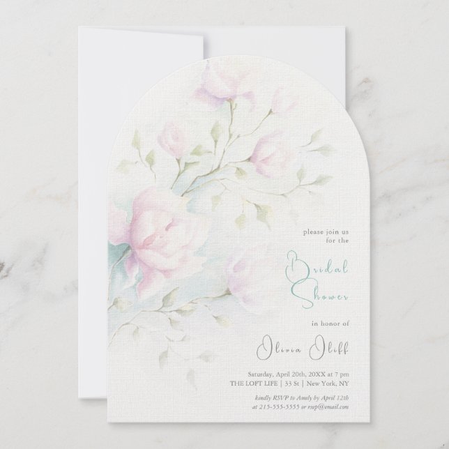 Pink Magnolia Bridal Shower Invitation (Front)
