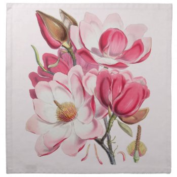 Pink Magnolia Cloth Napkin by efhenneke at Zazzle