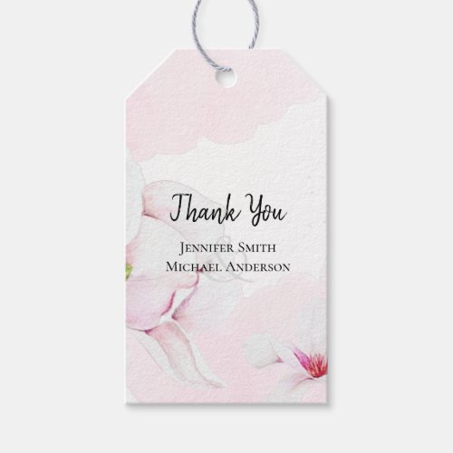 Pink Magnolia Floral Budget Wedding Gift Tags