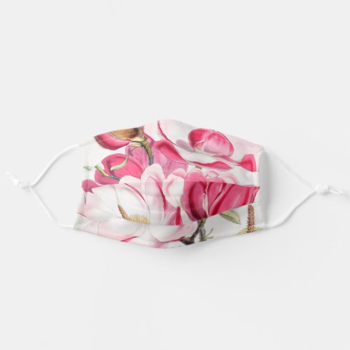 Pink Magnolia Floral Flower Adult Cloth Face Mask