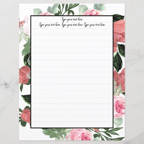 Pink Magnolia Floral Writing Paper