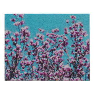 Pink Magnolia Flower Blossoms Faux Canvas Print