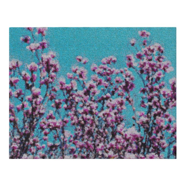 Pink Magnolia Flower Blossoms  Faux Canvas Print (Front)