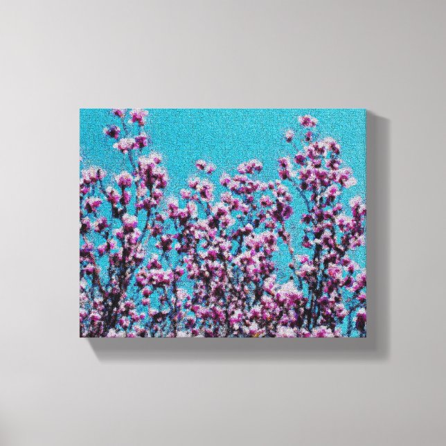Pink Magnolia Flower Blossoms Floral Art Canvas Print (Front)