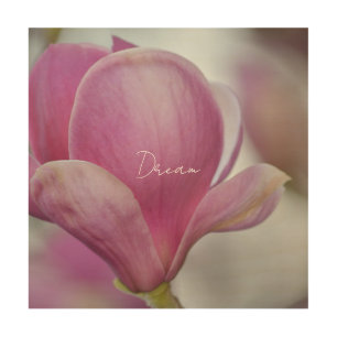 Pink Magnolia Flower Tree Wood Wall Art