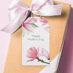 Pink Magnolia Flowers Editable Occasion Gift Tags<br><div class="desc">Pretty gift tags with feminine watercolor floral design and casual handwritten lettering. The sample wording reads Happy Mother's Day but the template is set up for you to edit this if you wish and, you also have the option to add your own message on the back. The design features pink...</div>