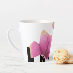 Pink Magnolia Flowers Latte Mug
