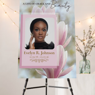 Pink Magnolia Memorial Tribute Foam Board
