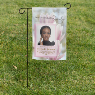 Pink Magnolia Memorial Tribute Garden Flag