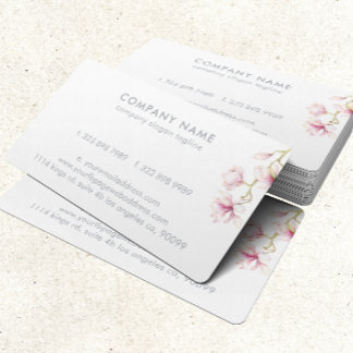 Pink Magnolia Modern Watercolors Illustration Business Card