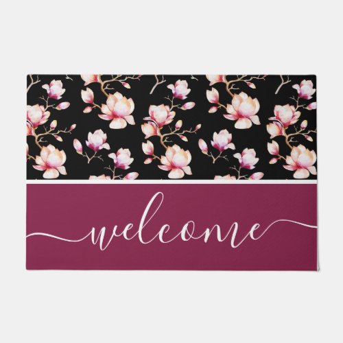 Pink Magnolia Pattern pick your color Doormat