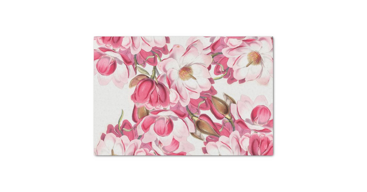 Pink Magnolia Tissue Paper | Zazzle