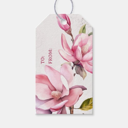 Pink Magnolia To and From Gift Tag