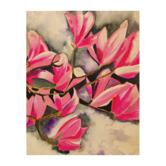 Pink Magnolia watercolor art