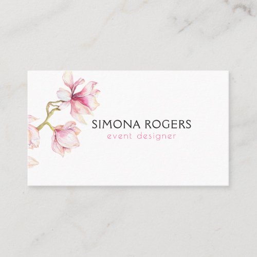 Pink Magnolia Watercolors Business Card