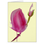 Pink Magnolia watercolour flower art (Front)
