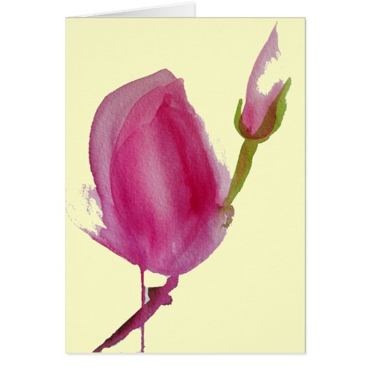 Pink Magnolia watercolour flower art (Front)
