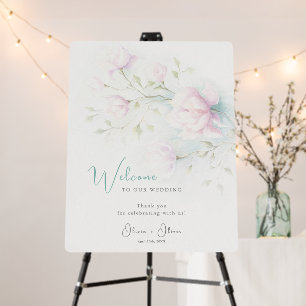 Pink Magnolia Wedding Welcome Foam Board