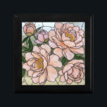 Pink Magnolias Stained Glass Illusion Gift Box<br><div class="desc">Elegant rose pink,  and white magnolias in a stained glass effect. Delicate and cheerful. Perfect fto store jewelry and other treasures,  or give as a personal gift.</div>