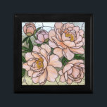 Pink Magnolias Stained Glass Illusion Gift Box<br><div class="desc">Elegant rose pink,  and white magnolias in a stained glass effect. Delicate and cheerful. Perfect fto store jewelry and other treasures,  or give as a personal gift.</div>