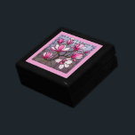 Pink Magnolias Stained Glass Illusion Gift Box<br><div class="desc">Elegant rose pink,  and white magnolias in a stained glass effect. Delicate and cheerful. Perfect for kids to store jewelry and other treasures.</div>