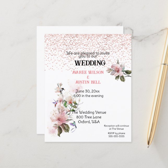 Pink Magnolias Watercolor (Front/Back In Situ)