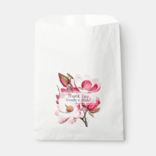 Pink Magnolias Wedding Favor Bag