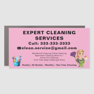 Pink Maid Cleaning Service Logo door sign