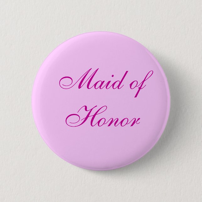 Pink Maid of Honor Button (Front)