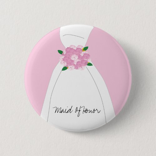 Pink Maid Of Honor Button