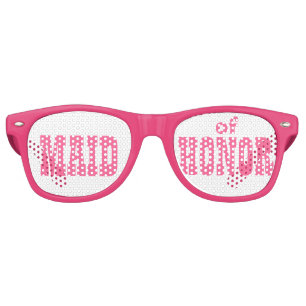 Pink Maid of Honor Swag Party Glasses