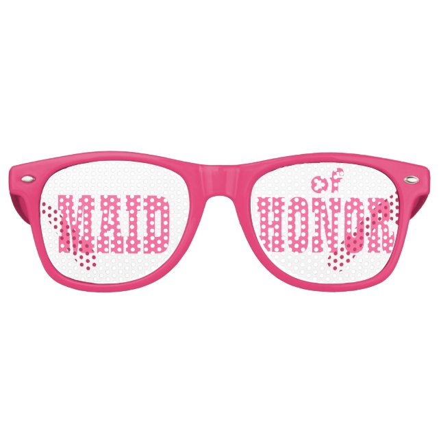 Pink Maid of Honor Swag Party Glasses (Front)
