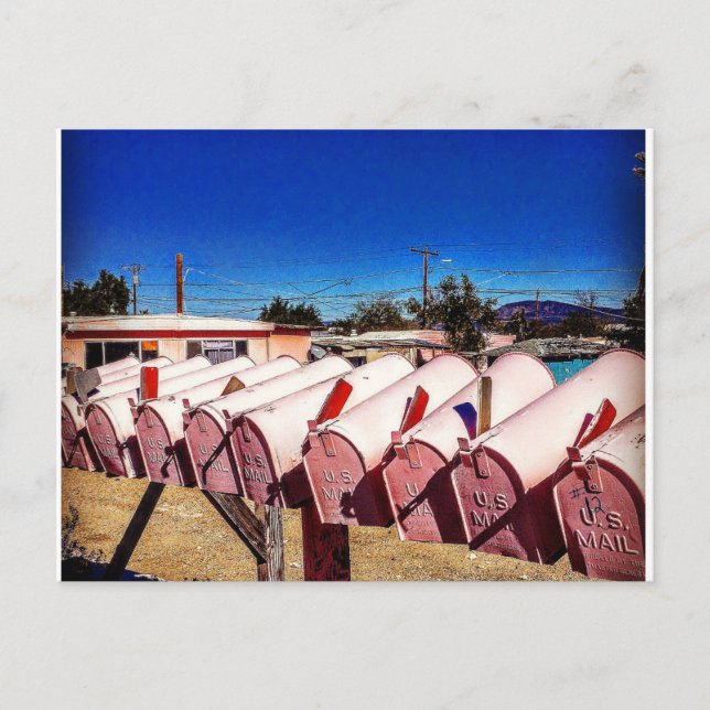 Pink Mailboxes Postcard (Front)