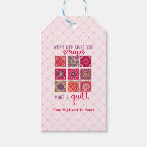 Pink Make A Quilt Gift Tags