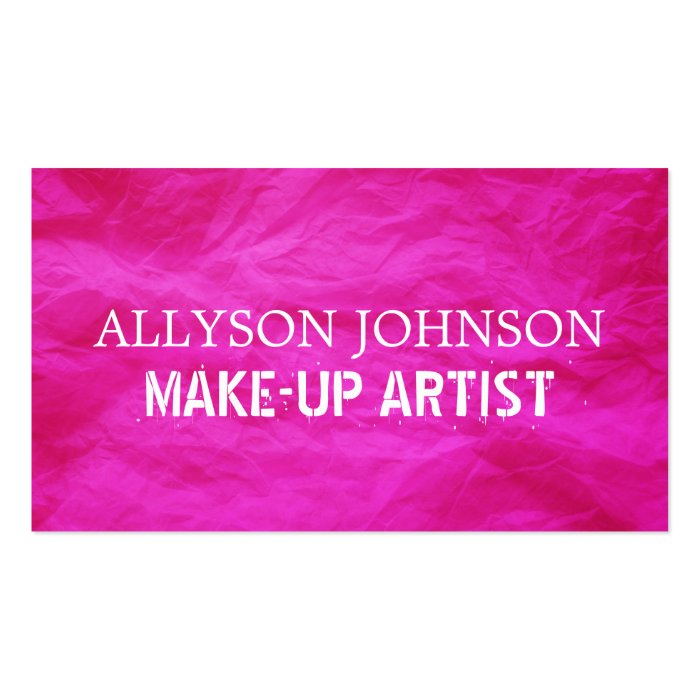 Pink Make up Artist Business Cards