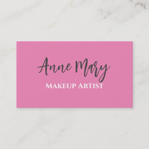 Pink Makeup Artist Beauty Hair Salon Custom Color Business Card