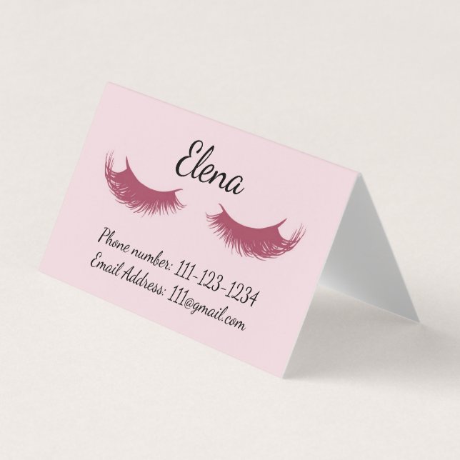 Pink Makeup Artist business card (Front)