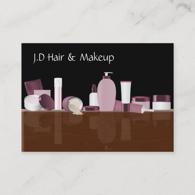 pink Makeup artist Business Cards (Front)
