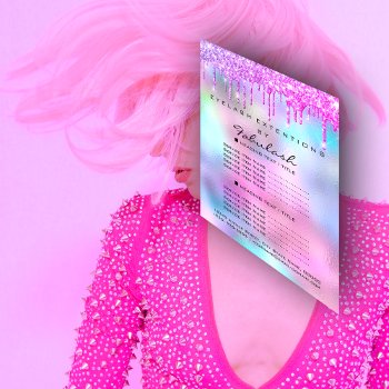 Pink Makeup Beauty Salon Rose Holograph Price List Flyer by luxury_luxury at Zazzle