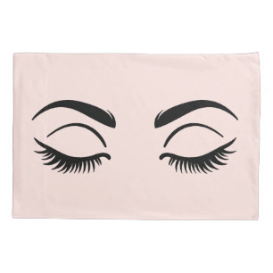 Pink Makeup Lashes & Brows My Beauty Sleep Pillow Case