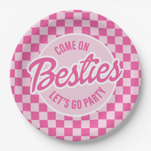 Pink Malibu Beach Palm Pool Party Birthday Paper Plates