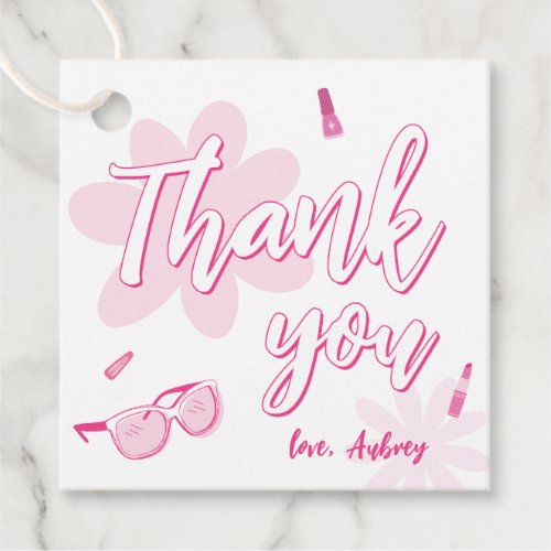 Pink Malibu Come on Besties Birthday Thank You Favor Tags