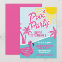 Pink Malibu Pool Party birthday