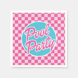 Pink Malibu Pool Party Birthday Napkins