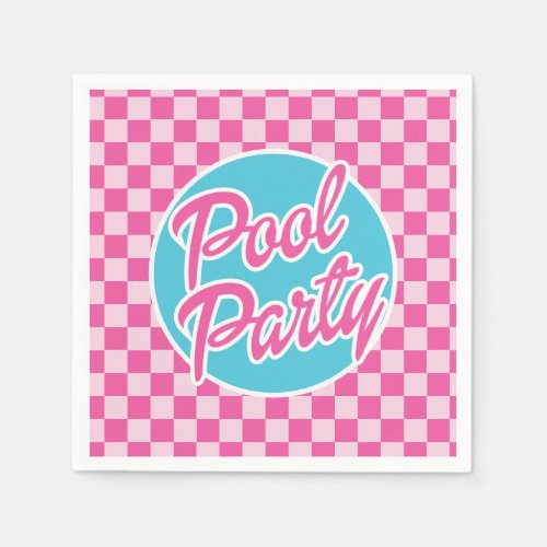 Pink Malibu Pool Party Birthday Napkins